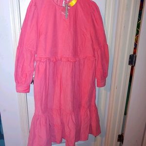 Asos pink tiered dress